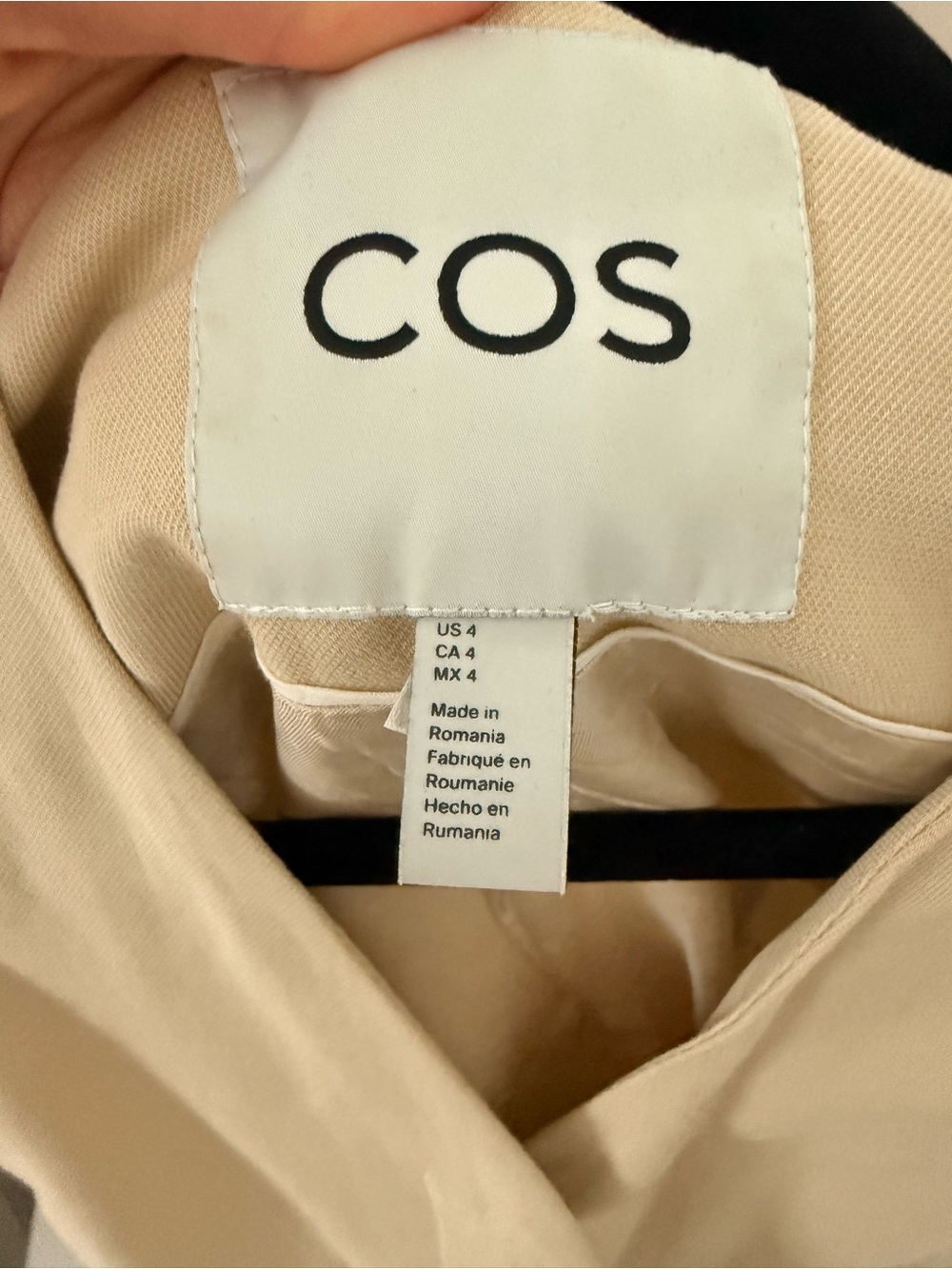 COS Tailored Cream V-Neck Vest - Picture 3 of 5